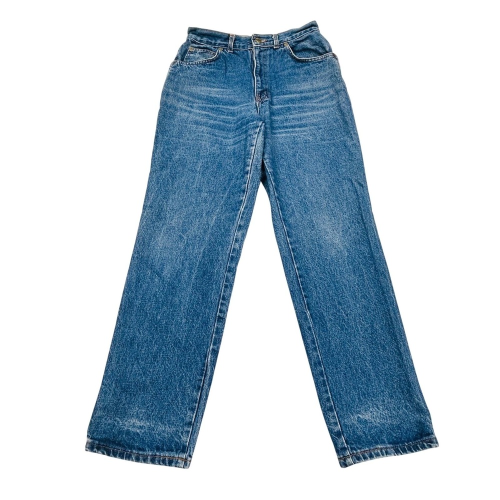 Vintage Chic Mom Jeans Womens Petite 11 High Waisted Tapered Leg USA 90s Denim